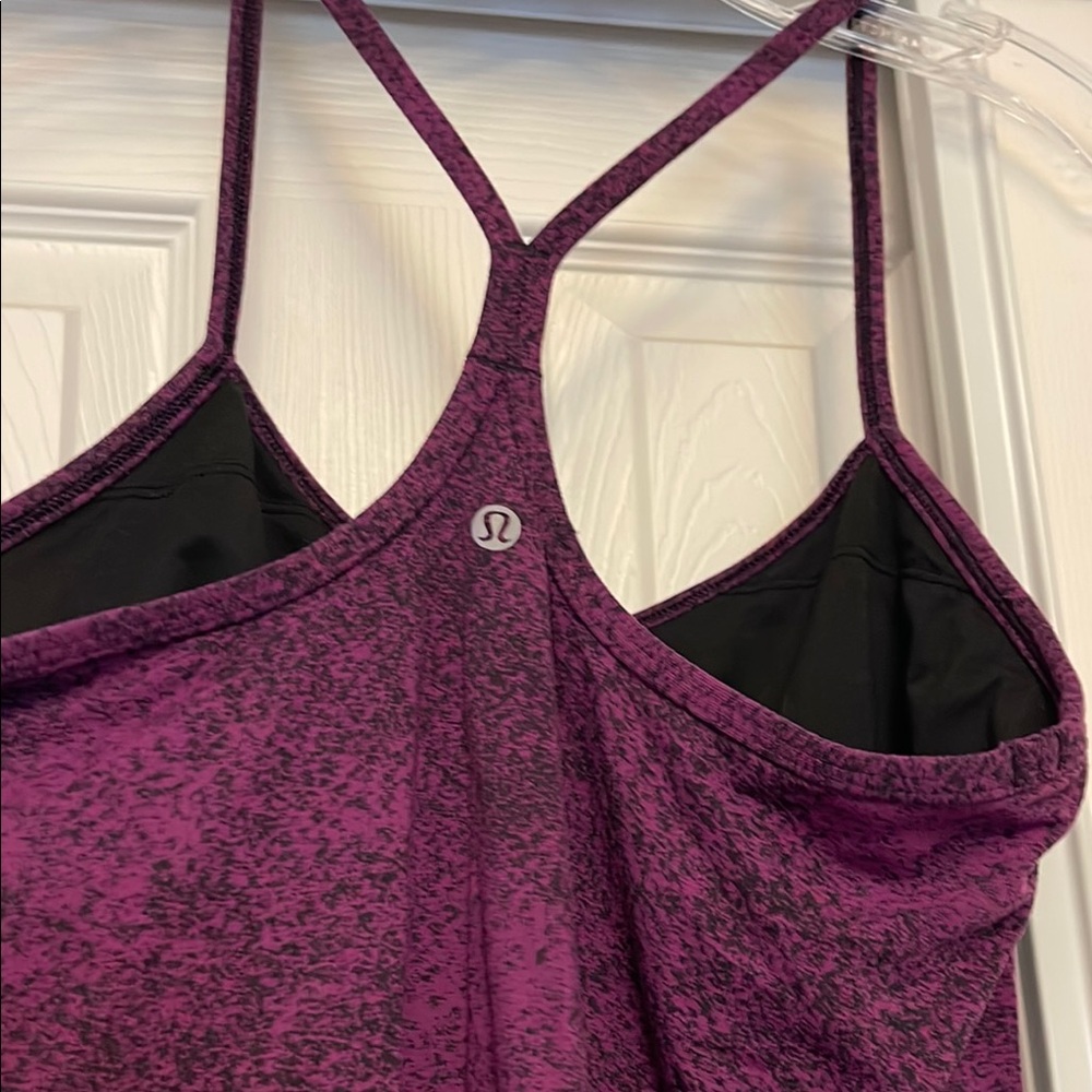 Lululemon Purple Racerback Camisole Top with built in bra